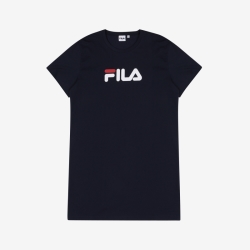 Fila Linear Short Sleeve - Naisten Mekot - Laivastonsininen | FI-63037